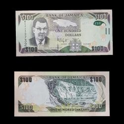 JAMAICA -  100 DOLLARS 2018 (UNC) 95E