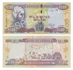 JAMAICA -  500 DOLLARS 2017-2018 (UNC) 85