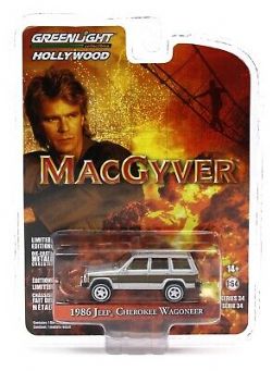 JEEP -  MACGYVER 1986 CHEROKEE WAGONEER 1/64 - LIMITED EDITION -  HOLLYWOOD SERIES 34