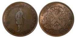 JETON DU BAS-CANADA -  BANK TOKEN HALF PENNY 1837 - PROVINCE DU BAS CANADA UN SOU, BANK OF MONTREAL, IN LINE -  JETONS DU BAS-CANADA 1837