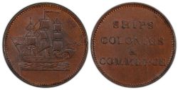JETON DU ÎLE DU PRINCE ÉDOUARD -  SHIPS COLONIES & COMMERCE, DOUBLE H MINTMARK, CLUB KNOB AMPERSAND WITH THICK BLUNT TAIL, C-RIGHT-OF-C -  JETONS DU ÎLE DU PRINCE ÉDOUARD SANS DATE
