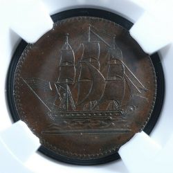 JETON DU ÎLE DU PRINCE ÉDOUARD -  SHIPS COLONIES & COMMERCE, NO MINTMARK, UNITED STATES FLAG, BAR AMPERSAND, WITHOUT 