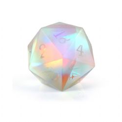 JUMBO D20 DICE - FROSTED RAINBOW K9 GLASS