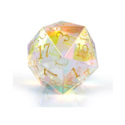 JUMBO D20 DICE -RAINBOW K9 GLASS