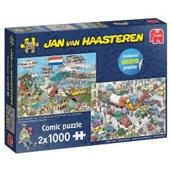 JUMBO -  TRAFFIC CHAOS & BY AIR, LAND AND SEA (2 X 1000 PIECES) -  JAN VAN HAASTEREN