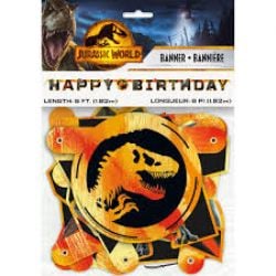 JURASSIC PARK -  HAPPY BIRTHDAY BANNER -  JURASSIC WORLD