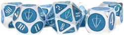 KOBOLD PRESS -  METAL DICE SET SILVER/LIGHT BLUE -  TALES OF THE VALIANT