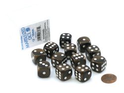 KOPLOW -  12D6 DELUXE STANDARD- MARBLEIZED DICE- BROWN -  12D6 DICE SET