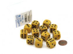 KOPLOW -  12D6 - DELUXE STANDARD - MARBLEIZED DICE - GOLD GOLD/BLACK -  12D6 DICE SET