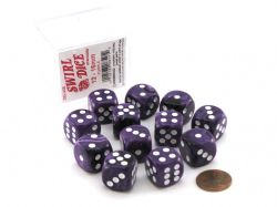KOPLOW -  12D6 DELUXE STANDARD - SWIRL DICE- PURPLE -  12D6 DICE SET