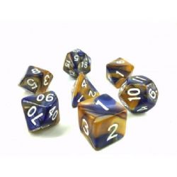 KOPLOW -  7 POLYHEDRAL DICE - BLEND - BLUE/GOLD -  7 DICE RPG SET