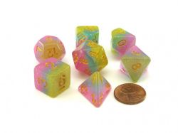 KOPLOW -  7 POLYHEDRAL DICE - LAYERED - PASTEL -  7 DICE RPG SET