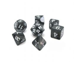 KOPLOW -  7 POLYHEDRAL DICE - PEARLIZED - CHARCOAL -  7 DICE RPG SET