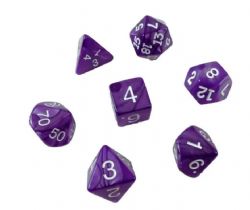 KOPLOW -  7 POLYHEDRAL DICE - PEARLIZED - PURPLE -  7 DICE RPG SET