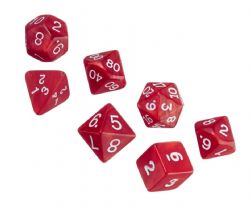 KOPLOW -  7 POLYHEDRAL DICE - PEARLIZED - RED -  7 DICE RPG SET