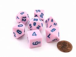 KOPLOW -  7 POLYHEDRAL DICE- PINK -  7 DICE RPG SET