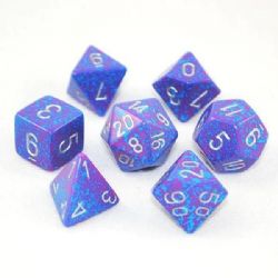 KOPLOW -  7 POLYHEDRAL DICE - SPECKLED & ELEMNTAL - SILVER TETRA -  7 DICE RPG SET