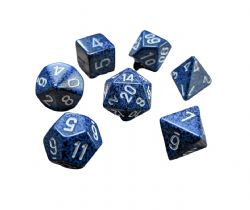 KOPLOW -  7 POLYHEDRAL DICE - SPECKLED & ELEMNTAL - STEALTH -  7 DICE RPG SET