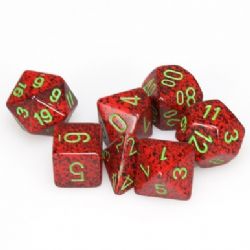 KOPLOW -  7 POLYHEDRAL DICE - SPECKLED & ELEMNTAL - STRAWBERRY -  7 DICE RPG SET