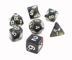 KOPLOW -  7 POLYHEDRAL DICE - TRANSPARENT - SMOKE