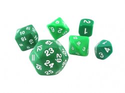 KOPLOW -  7 POLYHEDRAL SPECIAL DICE - WHO KNOW - GREEN -  7 DICE RPG SET
