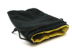 KOPLOW -  BLACK VELVET DICE POUCH - GOLD LINING (5