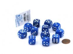 KOPLOW GAMES -  12D6 DELUXE STANDARD - MARBLEIZED DICE  - BLUE