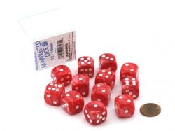 KOPLOW GAMES -  12D6 DELUXE STANDARD - MARBLEIZED DICE  - RED