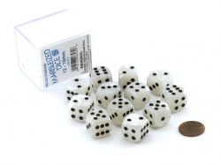 KOPLOW GAMES -  12D6 DELUXE STANDARD - MARBLEIZED DICE - WHITE