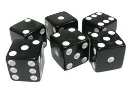 KOPLOW GAMES -  6D6 16 MM - BLACK/WHITE