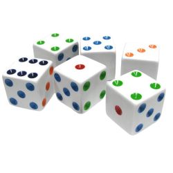 KOPLOW GAMES -  6D6 16MM - WHITE/MULTICOLOR