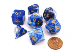 KOPLOW GAMES -  7 POLYHEDRAL DICE - BLEND -  WEDGWOOD BLUE