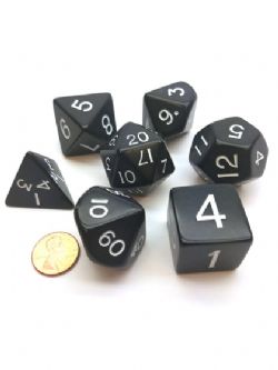 KOPLOW GAMES -  7 POLYHEDRAL DICE  - JUMBO OPAQUE - BLACK