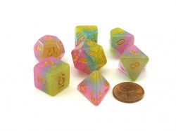 KOPLOW GAMES -  7 POLYHEDRAL DICE - LAYERED - PASTEL