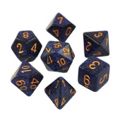 KOPLOW GAMES -  7 POLYHEDRAL DICE - SPECKLED & ELEMNTAL - GOLDEN COBALT