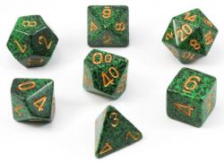 KOPLOW GAMES -  7 POLYHEDRAL DICE - SPECKLED & ELEMNTAL - GOLDEN RECON