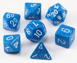 KOPLOW GAMES -  7 POLYHEDRAL DICE - SPECKLED & ELEMNTAL - WATER