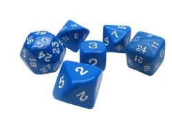 KOPLOW GAMES -  7 POLYHEDRAL SPECIAL DICE - WHO KNOW - BLUE