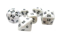 KOPLOW GAMES -  7 POLYHEDRAL SPECIAL DICE - WHO KNOW - WHITE