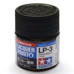 LACQUER PAINT -  FLAT BLACK (1/3 OZ) LP-3