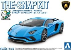 LAMBORGHINI -  AVENTADOR S (PEARL BLUE) - SNAP KIT - 1/32 SCALE 12-E -  AOSHIMA