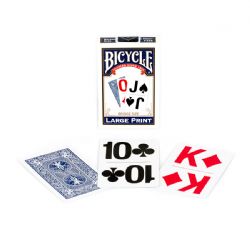 LARGE PRINT PLAYING CARDS -  BICYCLE - BLUE