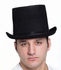 LEATHERLIKE TOP HAT - BLACK (ADULT)