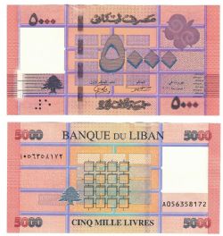 LEBANON -  5,000 POUNDS 2021 (2022) (UNC)
