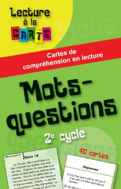 LECTURE À LA CARTE -  MOTS-QUESTIONS 2E CYCLE