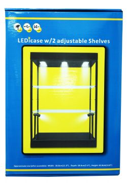 LED LIGHTED DISPLAY WITH 2 ADJUSTABLE SHELVES