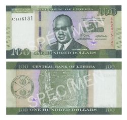 LIBERIA -  100 DOLLARS 2016 (UNC) 35