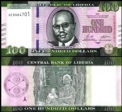 LIBERIA -  100 DOLLARS 2021 (UNC)