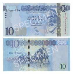 LIBYA -  10 DINARS 2015 (UNC) 82