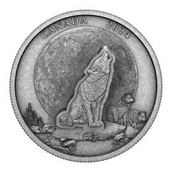 LIFTED ENGRAVING COINS -  THE HOWLING WOLF (FROM THE R&D LAB) -  2024 CANADIAN COINS 02